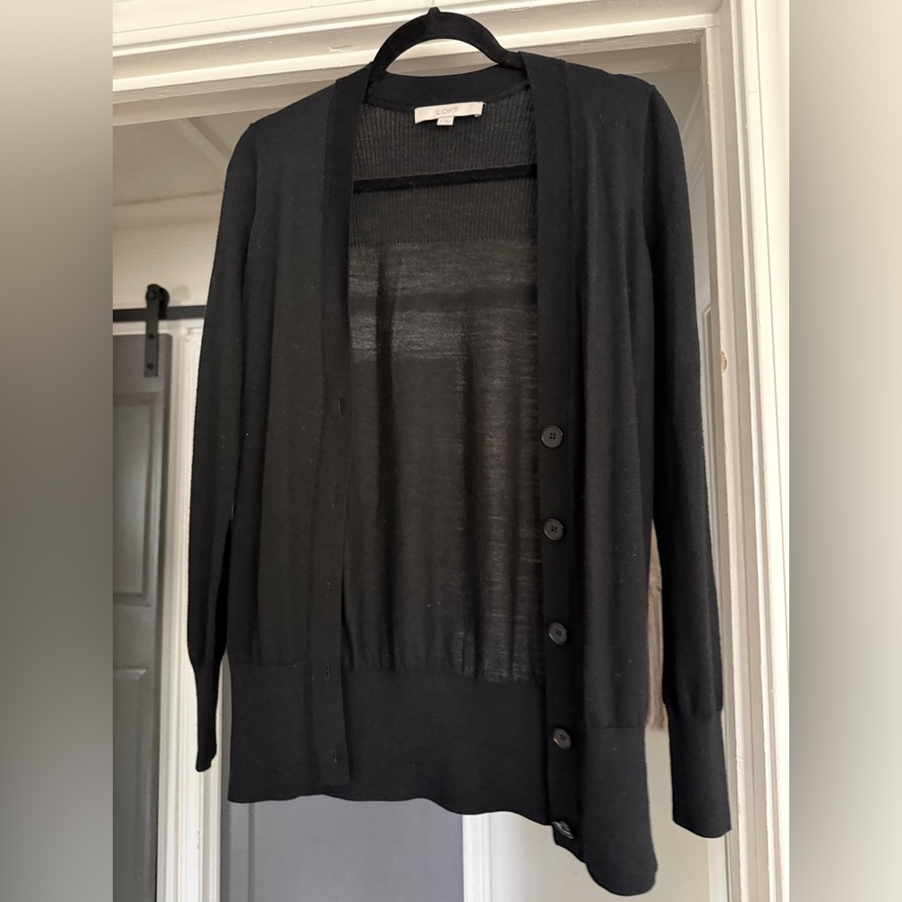 LOFT Black Cardigan Sweater